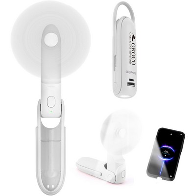 Handheld Mini Fan, 3" 1 Hand Fan, USB Rechargeable Pocket Fan with Power Bank, Flashlight Function