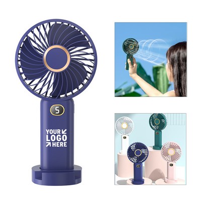 Mini Handheld USB Fan Rechargeable Silent 5 Speed Strong Wind