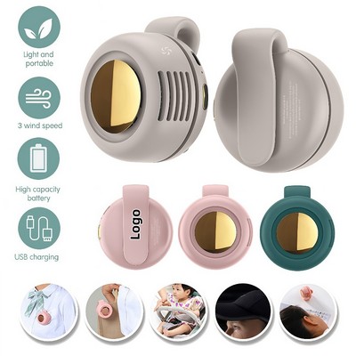 Compact USB Clip On Personal Fan with Multi Mount for Neck or Waist