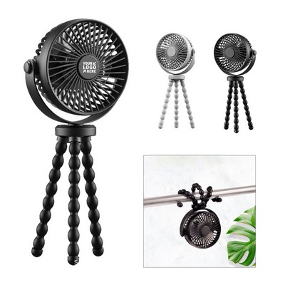 Portable Rechargeable Fan with Flexible Tripod