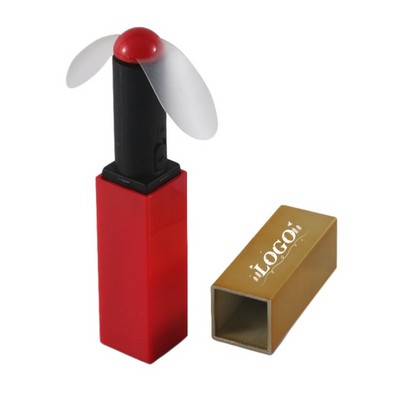 Mini Handheld Lipstick-Style Fan in Gold Bar Design