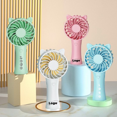 Summer Promotion Cat Ear-Shaped USB Rechargeable Handheld Fan