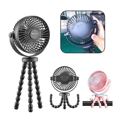 Adjustable Flexible Tripod Rechargeable Clip Fan